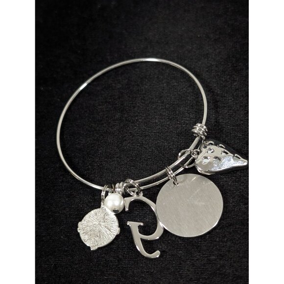 Mystic Fire AB Crystal Heart Letter G She Believed She Could Bracelet 7.5" - Picture 6 of 7